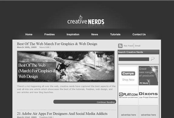 old site Creative Nerds Brand New Look