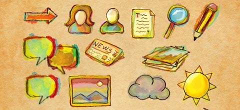 watercoloriconset 60 Best Icon Sets From 2009