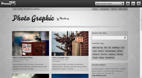 PhotoGraphic Press 75 Premium Wordpress Theme Giverway