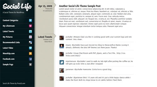 SocialLifeThemeDemo Press 75 Premium Wordpress Theme Giverway