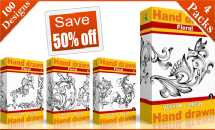 Vector brush hand drawn floral2 10 Free $50 Gift Vouchers From Stock Graphic Designs