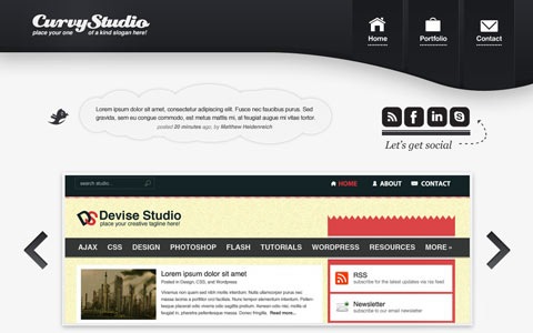 curvystudiowebsitelayout 100 Fresh New Photoshop And Illustrator Tutorials From 2010