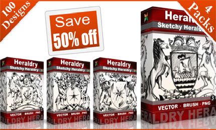 heraldry vector pack 10 Free $50 Gift Vouchers From Stock Graphic Designs