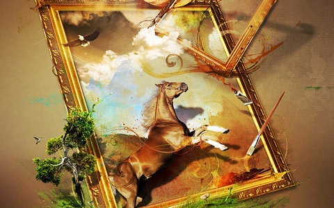 horseframe 100 Best Photoshop Design Tutorials From 2010