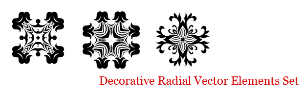 bannerdecorativevectorset Decorative Radial Vector Elements Set