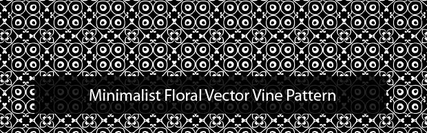 banner Minimalist Floral Vector Vine Pattern