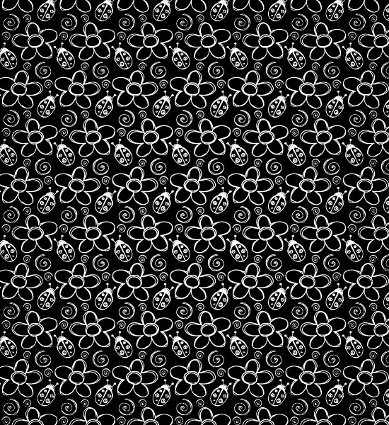 blakcpattern Summer Bugs And Petal Seamless Photoshop and Vector Pattern