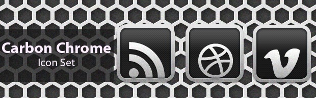 carbonchromeiconsetbanner Carbon Chrome Social Media Icon Set