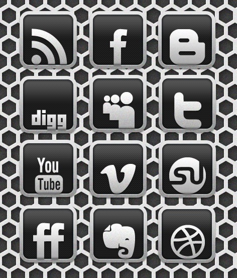 carbonchromepreview Carbon Chrome Social Media Icon Set