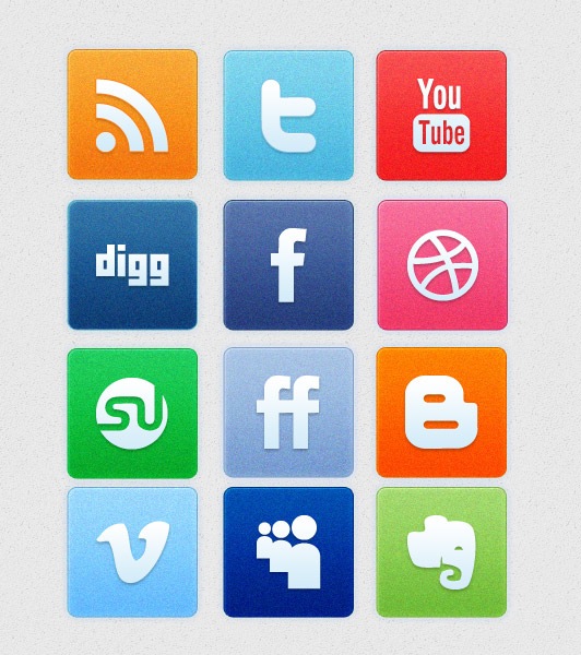 cleaniconsetpreview A Clean Noise Social Media Icon Set