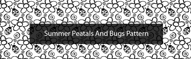 summerpetalsandbugspattern Summer Bugs And Petal Seamless Photoshop and Vector Pattern