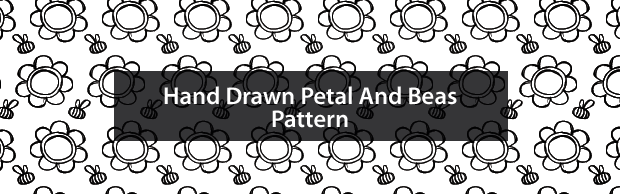 handrawnbannerpetal Hand drawn Free Photoshop Seamless Beas And Petal Pattern