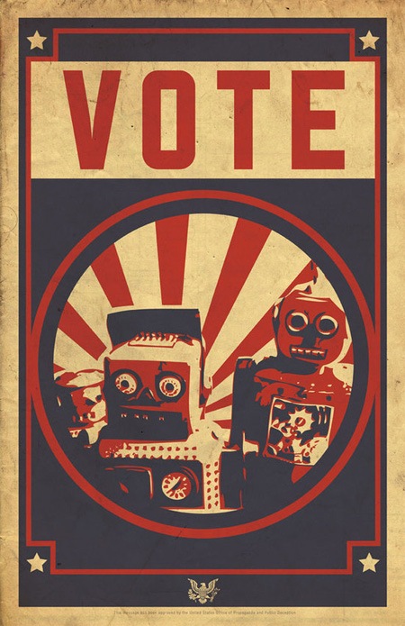 vote 20 Beautiful Retro Poster Vector Illustration