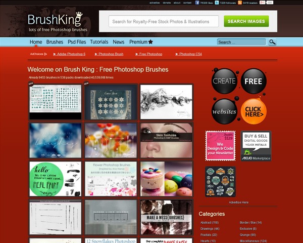 brush king thumb 10 Best sites for discovering amazing free Photoshop brushes