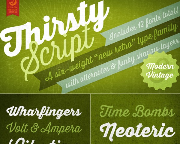 thirsty script thumb 25 Fresh Free fonts Created In 2014