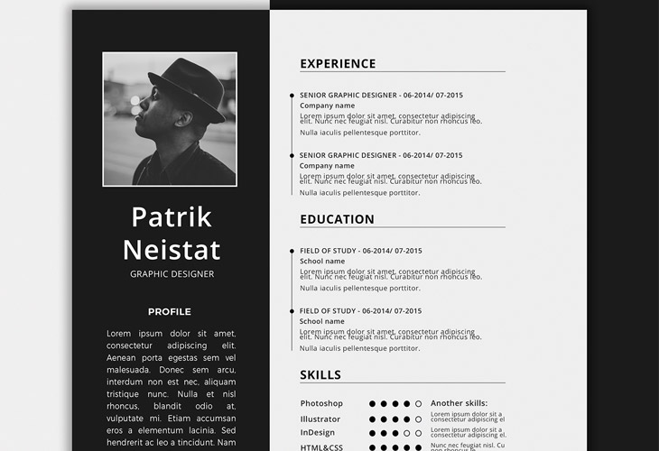 15 free photoshop illustrator CV resume templates Creative Nerds